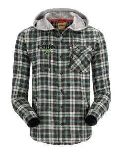 Simms Santee Flannel Hoody With Logo -go fishing SanteeGreen