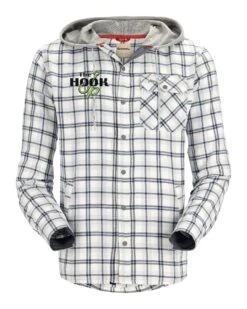Simms Santee Flannel Hoody With Logo -go fishing SanteeWhite